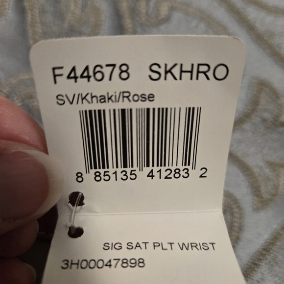 NWT COACH Signature Sateen Pleated Khaki & Rose Patent Leather Wristlet - Picture 8 of 8